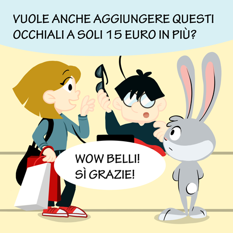 Rachele acquista nuovi occhiali - risparmio