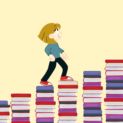 Rachele usa i libri per salire in alto - investire