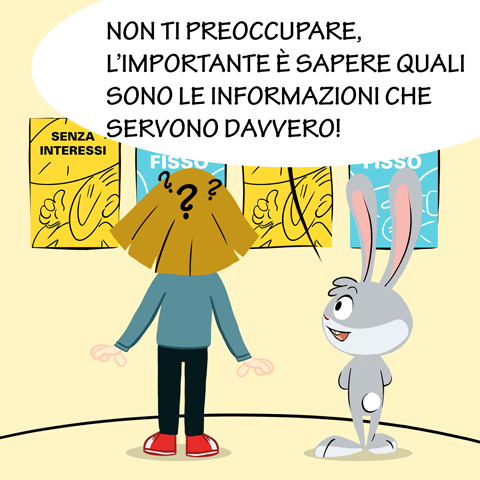 Fidù aiuta Rachele a trovare le informazioni importanti - tassi di interesse